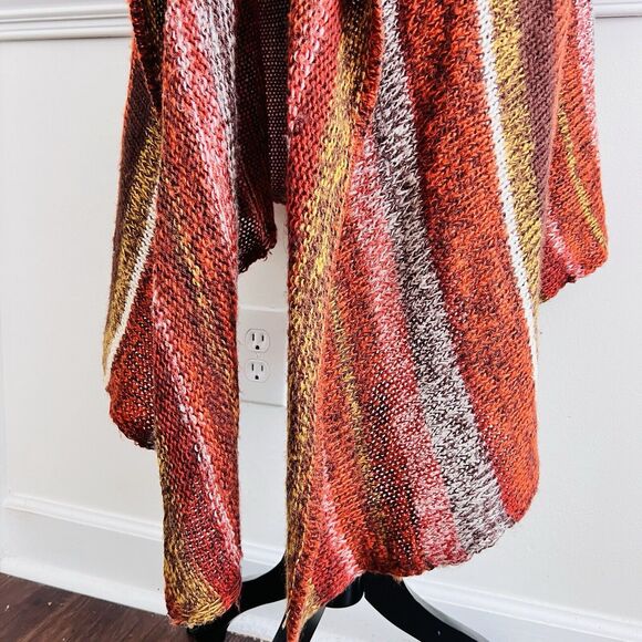 New Directions Striped Cardigan in Orange, Brown & White. Size L. EUC. - Picture 6 of 8